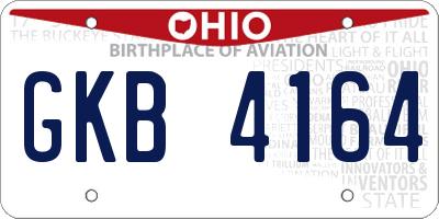 OH license plate GKB4164