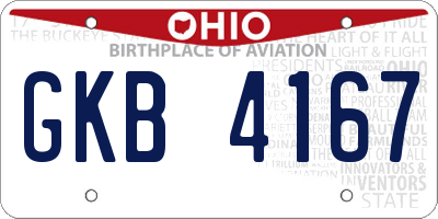 OH license plate GKB4167