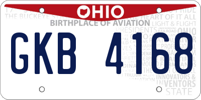OH license plate GKB4168
