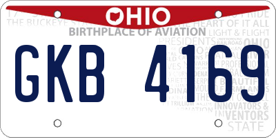 OH license plate GKB4169