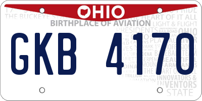 OH license plate GKB4170