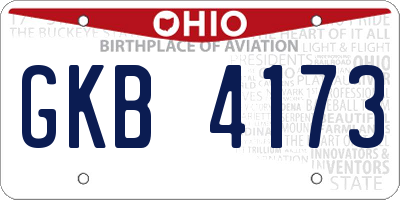 OH license plate GKB4173