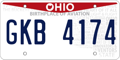 OH license plate GKB4174