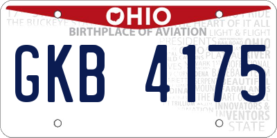 OH license plate GKB4175