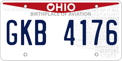 OH license plate GKB4176