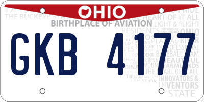 OH license plate GKB4177