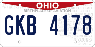 OH license plate GKB4178