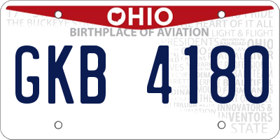OH license plate GKB4180