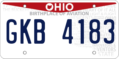 OH license plate GKB4183