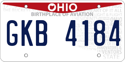 OH license plate GKB4184