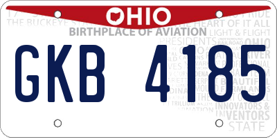 OH license plate GKB4185