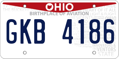 OH license plate GKB4186