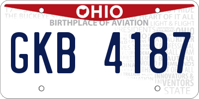 OH license plate GKB4187