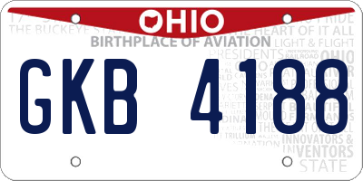 OH license plate GKB4188