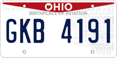 OH license plate GKB4191