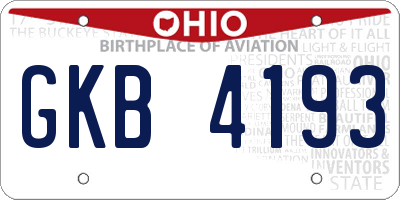 OH license plate GKB4193