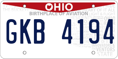OH license plate GKB4194