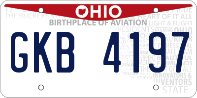 OH license plate GKB4197