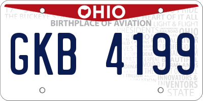 OH license plate GKB4199