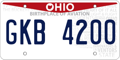 OH license plate GKB4200