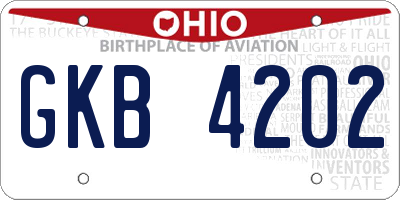 OH license plate GKB4202