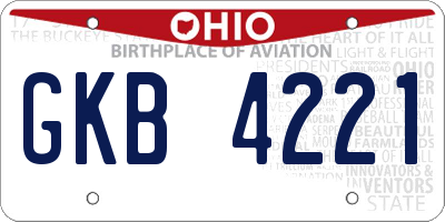 OH license plate GKB4221