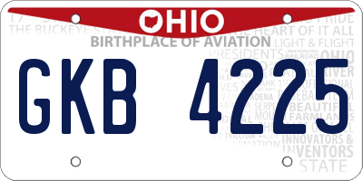 OH license plate GKB4225