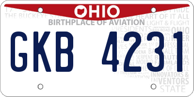 OH license plate GKB4231