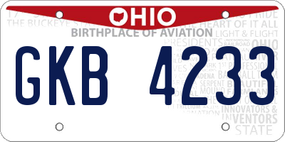 OH license plate GKB4233