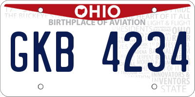 OH license plate GKB4234