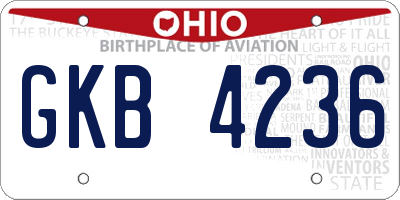 OH license plate GKB4236