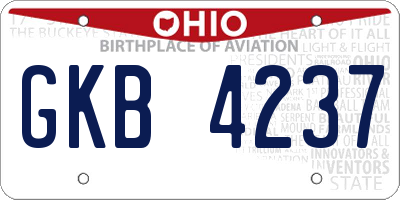 OH license plate GKB4237
