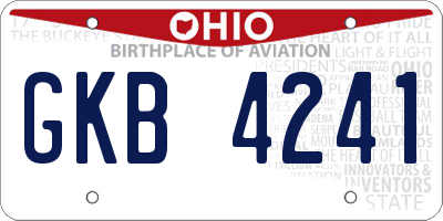 OH license plate GKB4241