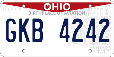 OH license plate GKB4242