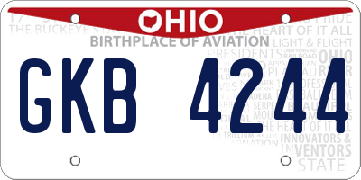 OH license plate GKB4244