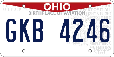 OH license plate GKB4246