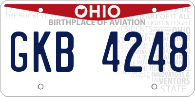 OH license plate GKB4248
