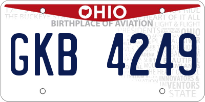 OH license plate GKB4249
