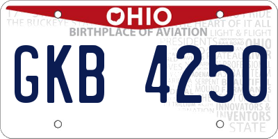 OH license plate GKB4250