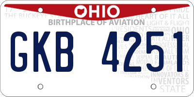 OH license plate GKB4251