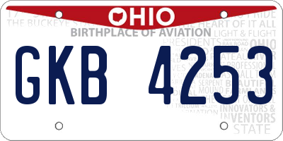 OH license plate GKB4253