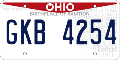 OH license plate GKB4254