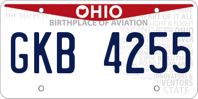 OH license plate GKB4255