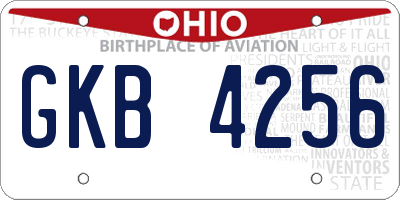 OH license plate GKB4256