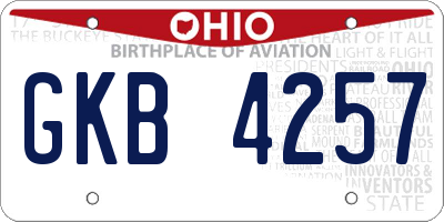 OH license plate GKB4257