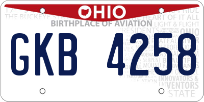 OH license plate GKB4258