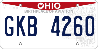OH license plate GKB4260
