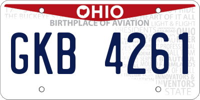 OH license plate GKB4261