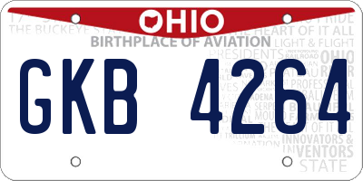 OH license plate GKB4264