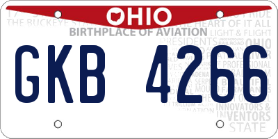 OH license plate GKB4266